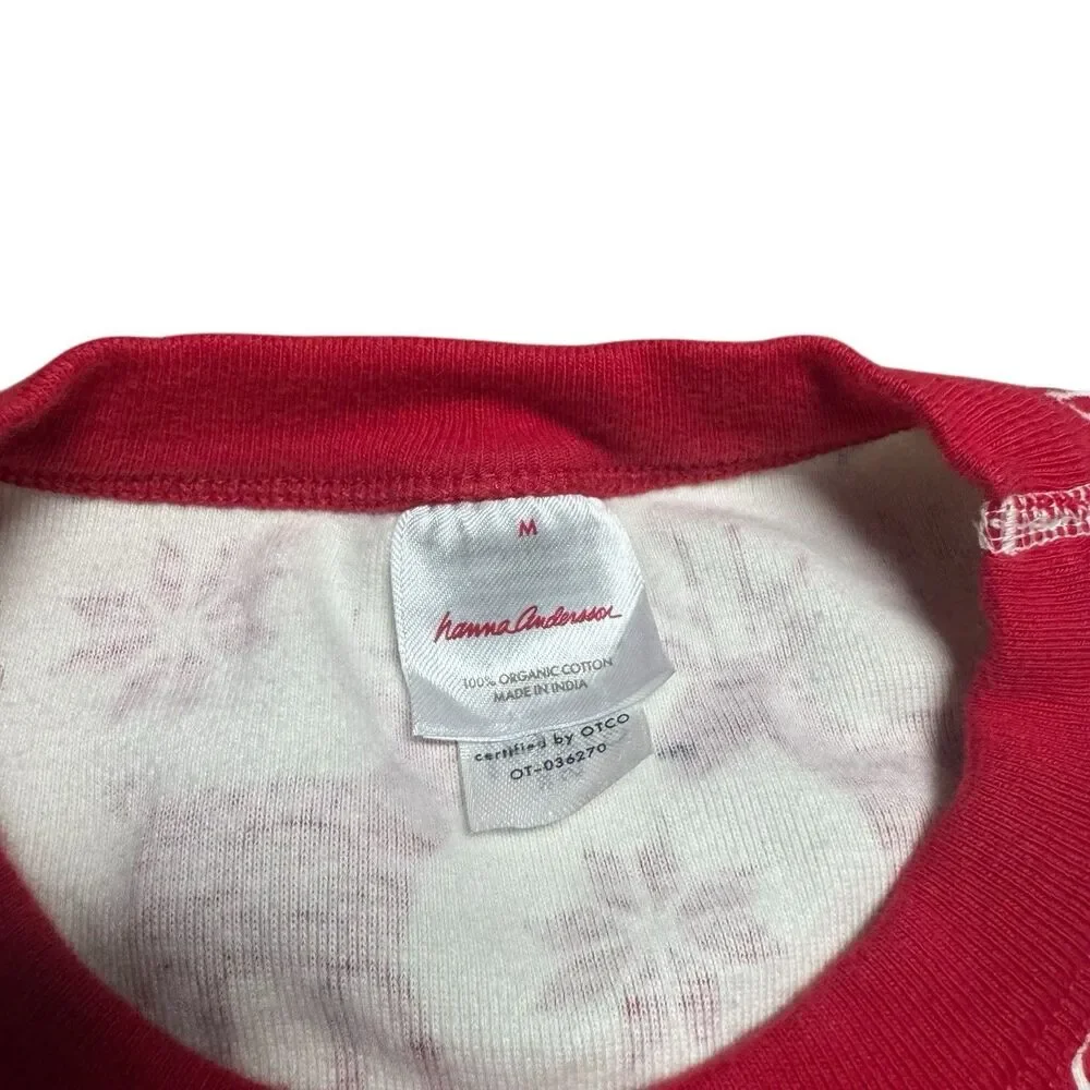 Hanna Andersson Womens Pajama Set M Fair Isle Flannel Knit Deer Christmas Pants - Picture 2 of 12